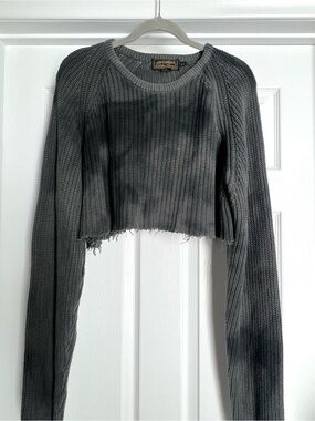 Vintage Eddie Bauer Hand Dyed Cropped Sweater - Gray